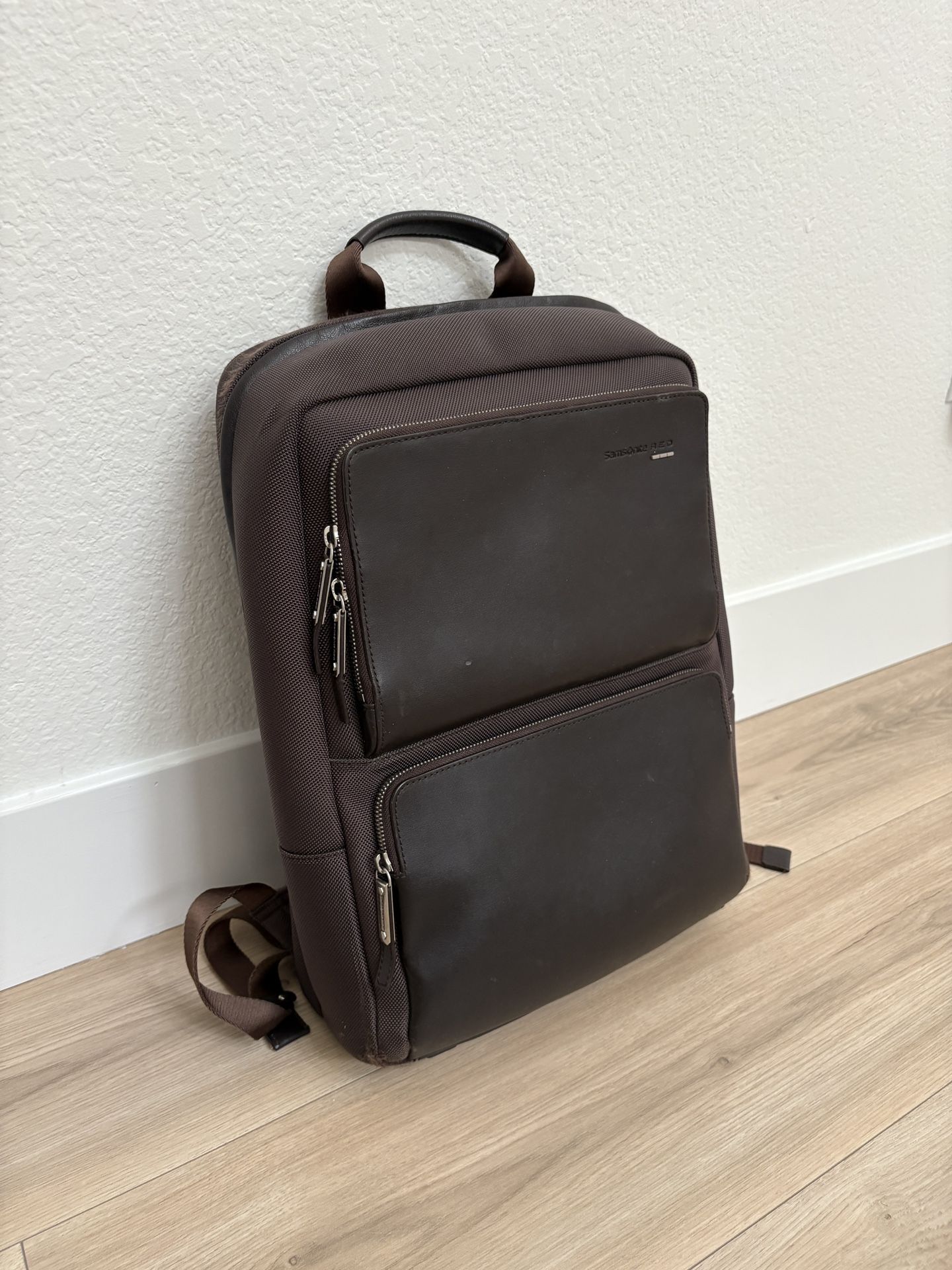 Samsonite Red Leather Backpack