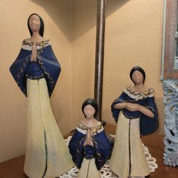 Set 3 Handpainted Statue  Figurines