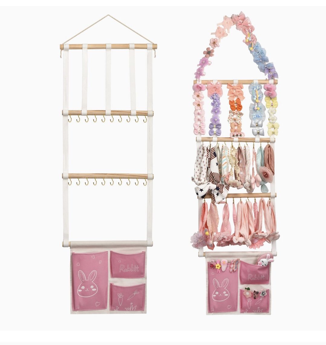 Bow Holder for Girls Hair Bows Baby Headband Organizer with Storage Bag
