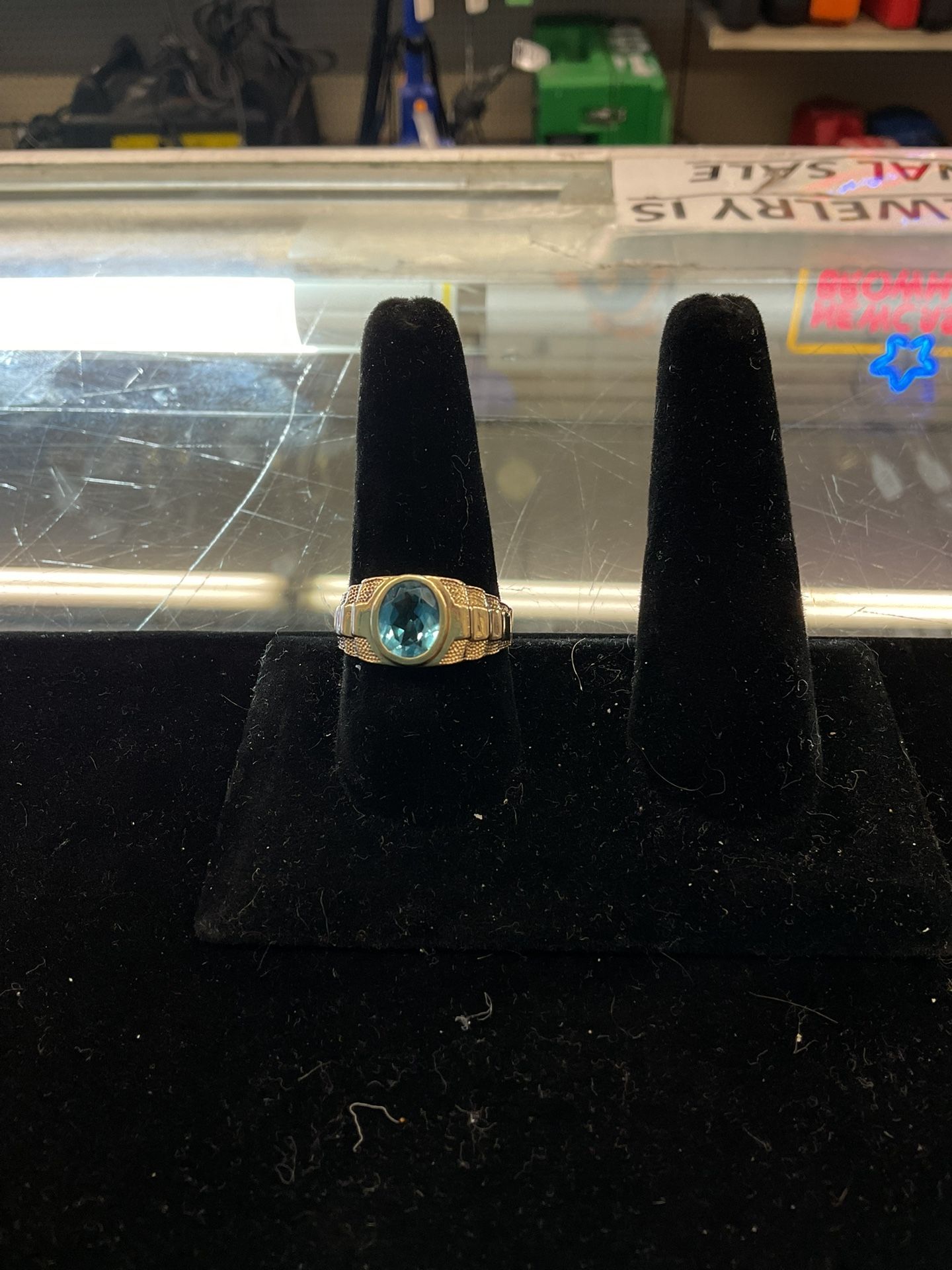 14k Gold Ring With Blue Stone 40002-1