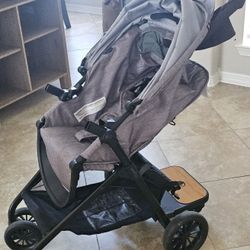 Evenflo Sibby Travel System Stroller with Ride-Along Board, Mineral Gray