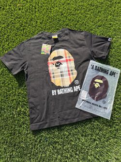 A Bathing Ape BAPE Plaid Ape Head T-Shirt Medium