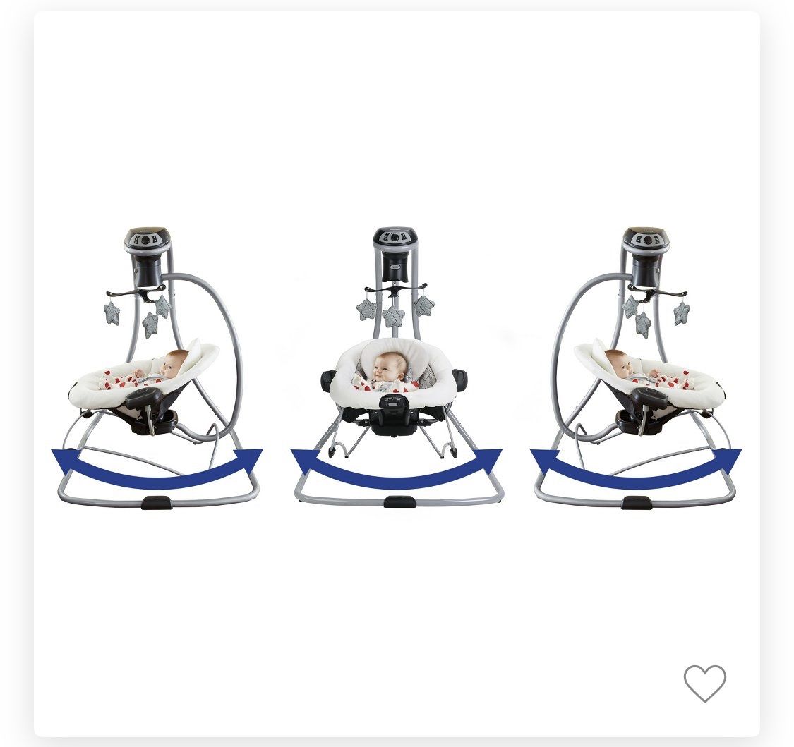 Graco DuetConnect LX Multi Direction Baby Swing and Bouncer Asher