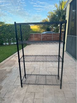 Black 4-Tier Wire Shelving Unit