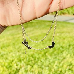 Love & Heart Gold Necklace 