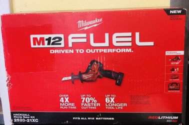 Brand New M12 FUEL 12-Volt Lithium-Ion Brushless Cordless HACKZALL Reciprocating Saw Kit w/(1) 4.0Ah Batteries, Charger & Tool Bag