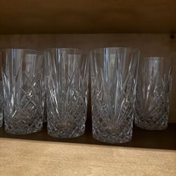 7pc Vintage Cut Crystal Overature Style Highball Glass Set