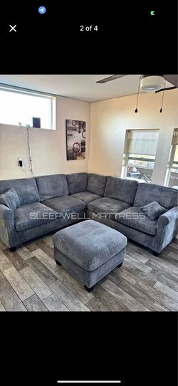 New sectional dark gray