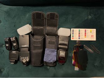 2 YONGNUO YN560 IV Wireless Flash Speedlite, 2 8ft PBL Light Stands, & More