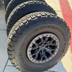5 New Ford Raptor Rims/tires 17” Beadlock BFG AT 37/12.5/17 