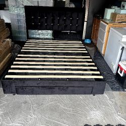 YITAHOME Queen Size Bed Frame with 3 Storage Drawers