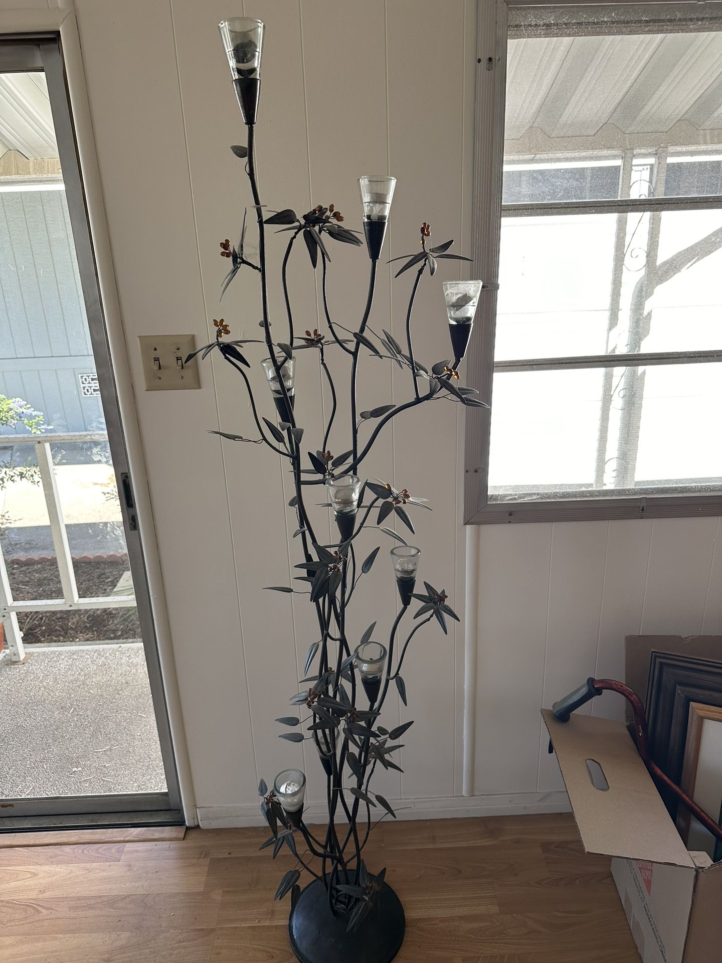 Ironwork Tree Sculpture Candle Holde