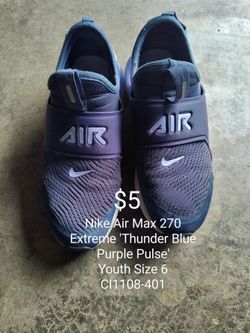 Nike Air Max 270 Extreme 'Thunder Blue Purple Pulse' Youth Size 6 CI1108-401