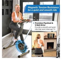 Exercise Bike, Foldable Magnetic Upright with Heart Pulse Sensors, LCD Monitor, Cardio, New in Box