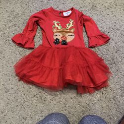 Red Reindeer Tutu Dress