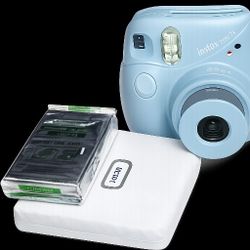 Fujifilm Instax Mini 7+ Light Blue Camera Bundle – Includes Instax Printer & Film Pack – Tested & Working