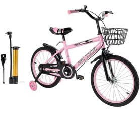 Brand new 18 Inch Kids Bike with Training Wheels, Adjustable Seat, Carbon Steel Frame, Dual Brakes, Anti-Slip Wheels, Easy Assembly Yout