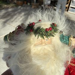 Vintage Porcelain Santa Tree Top Circa 1970s 