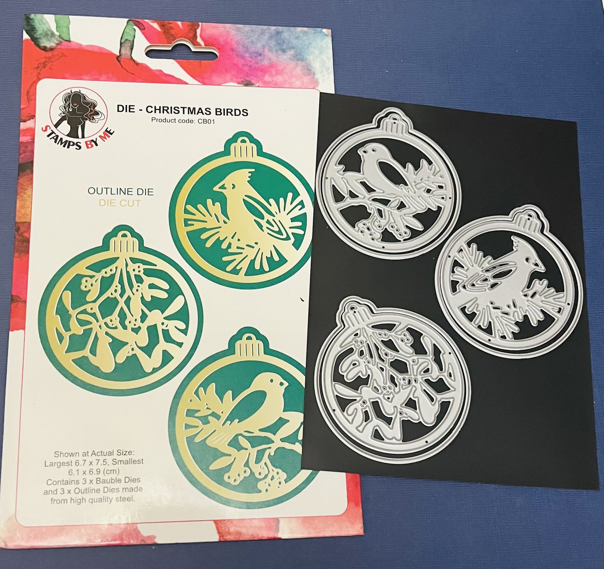 Pretty Name Brand 6pc Christmas Birds Die Cuts