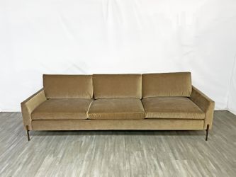 ( Delivery Available ) BenchMade Modern Catwalk Velvet Beige Sofa