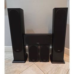 Pioneer Andrew Jones Home Theater Speakers, 5 Speaker Set - Black