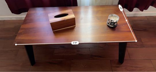 Wood Top Coffee Table with dark Brown Legs