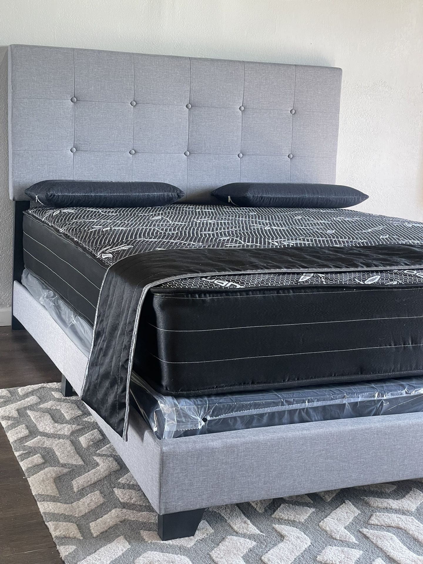 Queen Linen Bed Plus Mattress (free Delivery )