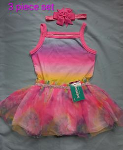 NWT...Adorable Garanimals Infant Girl's Sz.12 mos. Rainbow Colored 3 Pc. Summer Outfit