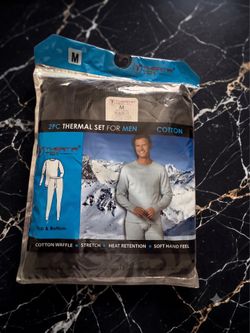 Therma Tek Men's 2-Piece Thermal Underwear Set Top & Bottom Medium NIB
