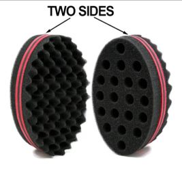 BEWAVE Big Holes Barber Hair Brush Sponge Dreads Locking Twist Afro Curl Coil Wave Hair Care Tool, 2 Pcs