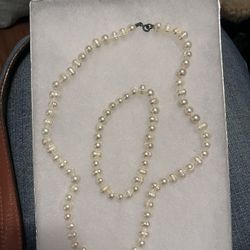 Pearl Necklace And Bracelet