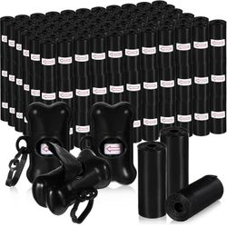 Teling 3000 Count Dog Poop Bags Pet Waste Bags for Poop with 3 Dispensers for Home, Outdoor, Puppy Walking, and Travel, 12 x 8.6 Inch(Black)