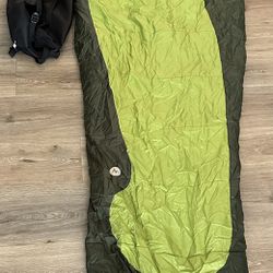 Marmot Women’s Trestles 30F Mummy Green REG Sleeping Bag Stash Pocket