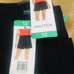 Nautica Black Shorts 12 NWT