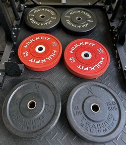 45lb Rubber Bumper Plates (Pairs or Full 6-Plate Set) – Great Condition