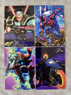 1994 Flair Marvel Universe Promo Sheet Uncut 5x7 Spider-Man Ghost Rider Carnage