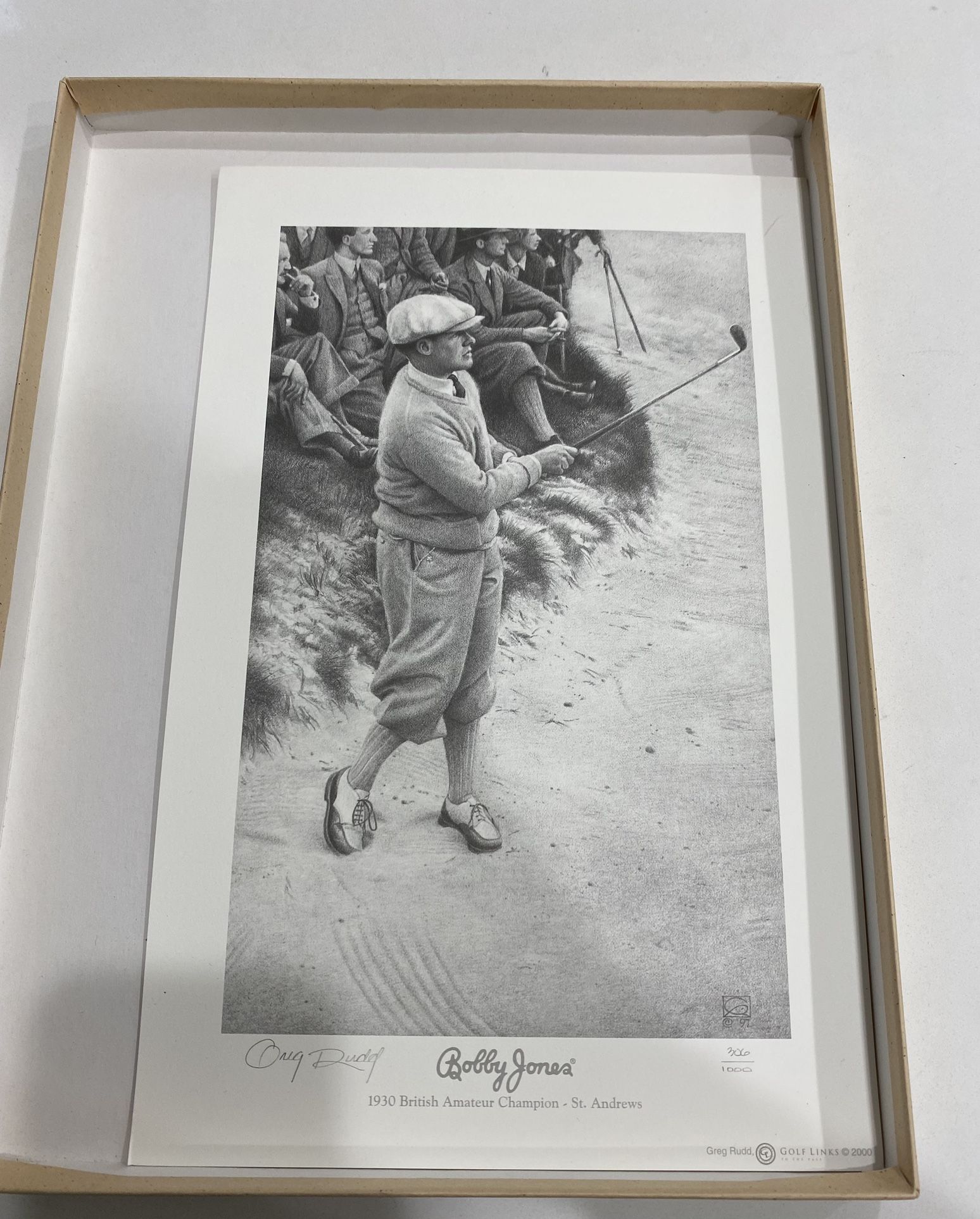 Gregg Rudd Signed Photo Of Bobby Jones 1930 British Amateur Champion
