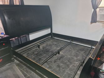 King size sleigh bed frame with 2 box springs sized 37.5x79