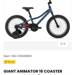 Giant Animator 16 Coaster Brake Kid's Bike (No Training Wheels)