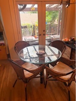 Pretty glass dining table