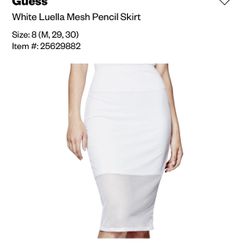 White Luella Mesh Pencil Skirt 