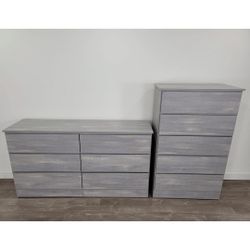Gray Dresser And Chest 