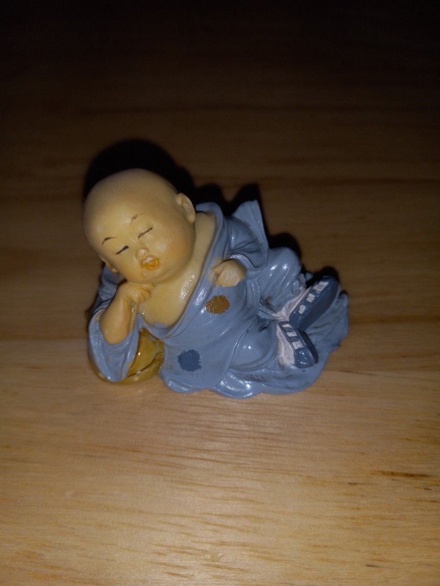 Vintage Mini Monk Resin Figurine-China