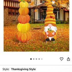 Namalu 2 Pack Thanksgiving Yard Signs Outdoor Gnome Lawn Signs with 12 Stakes Pumpkin Yard Stakes Autumn Gnome for Home Lawn Pathway Fall Decor Suppli