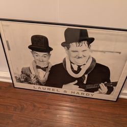 Vintage Framed Laurel & Hardy Poster