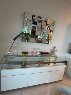 ✨ Modern Mirrored Console Table + Decorative Wall Mirror ✨