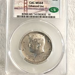 #569 CAC 2017 S Enhanced half dollar coin