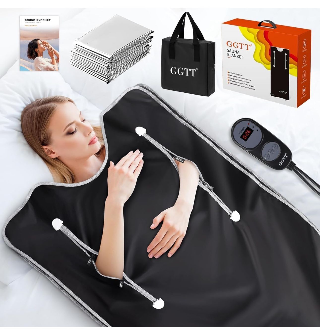 GGTT Infrared Sauna Blanket-Sauna Blanket for Home Use, Portable Design Detox