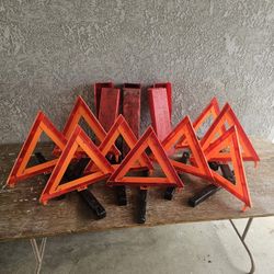 Foldable Warning Reflective Triangles with Carrying Case