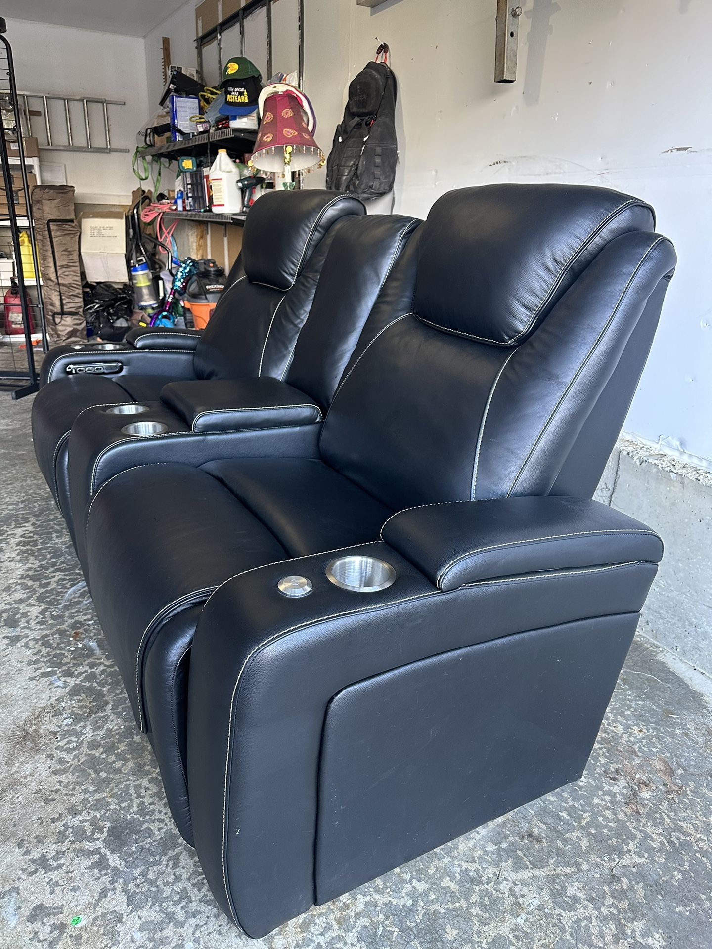 Seatcraft Vienna Leather Home Theater Seating Loveseat Recliners Chair Couch